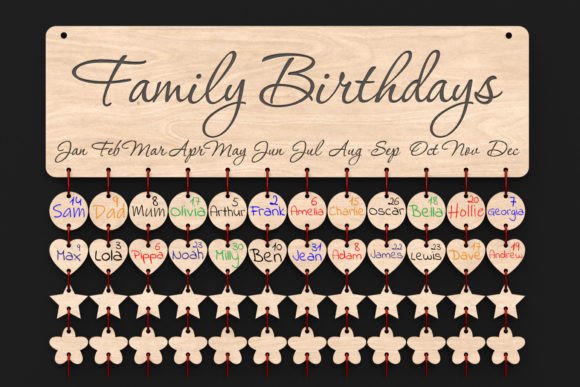 Download Laser Cut Family Birthday Board Svg File - Birthday Collection