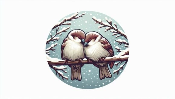 Download Sparrows Snowy Branch Hug - Branch Collection