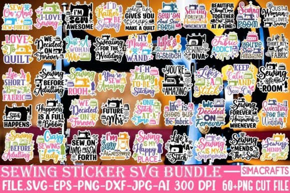 Download The Mega Sewing Sticker SVG Bundle - Sewing Collection