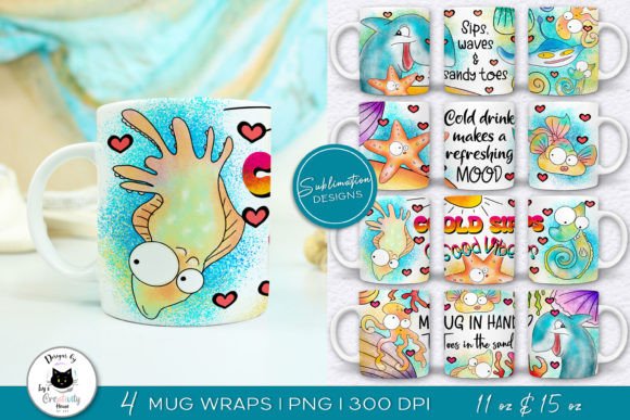 Download Funny Summer Mug Wraps | Cute Beach Mugs - Mugs Collection