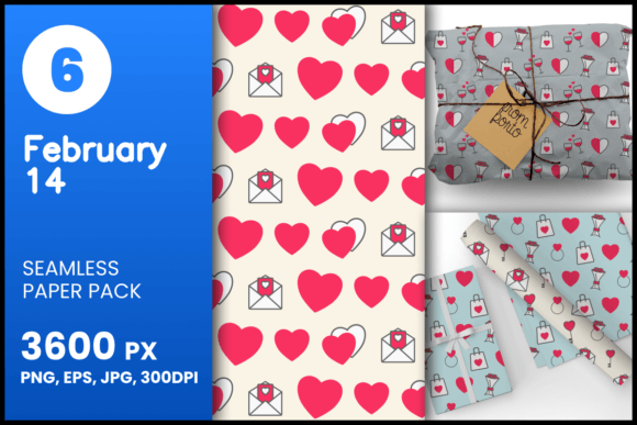 Download February 14 Seamless Patterns - February Collection